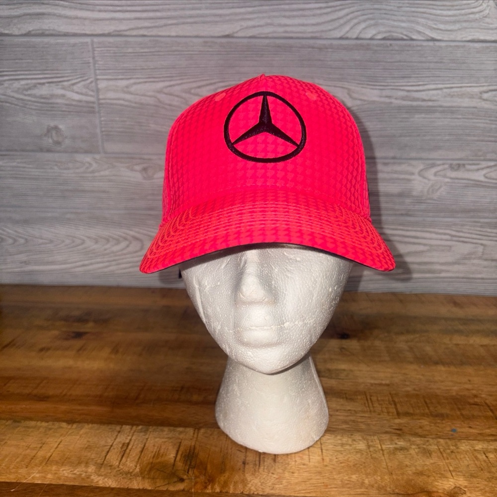 Mercedes Team Monster Energy Men's Cap Lewis Hamilton Neon Pink Houndstooth Hat